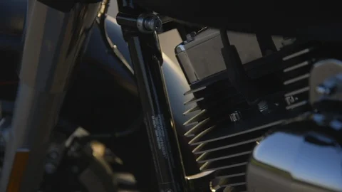 Components of Harley-Davidson motorbike Stock Footage 89979250