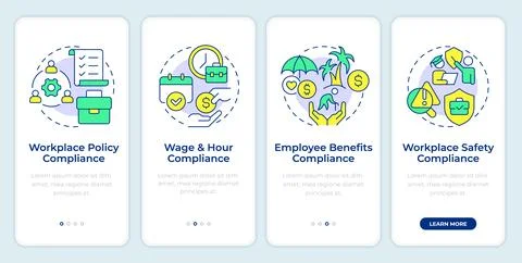 Components of HR compliance onboarding mobile app screen Stockillustratie