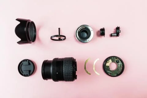 Components of a lens Stock Photos