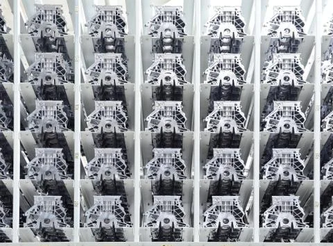 Components for new engines 库存照片