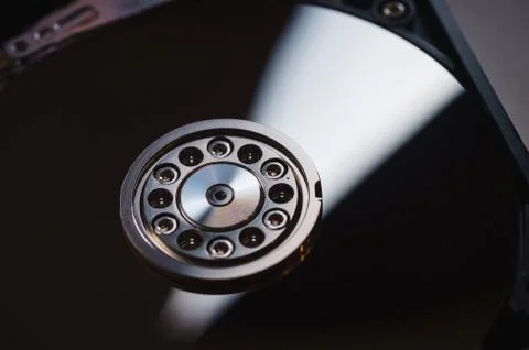 Components for PC. Open hard disk storage. Stock Photos