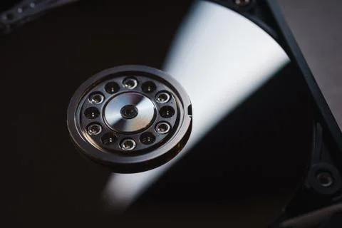 Components for PC. Open hard disk storage. Stock Photos