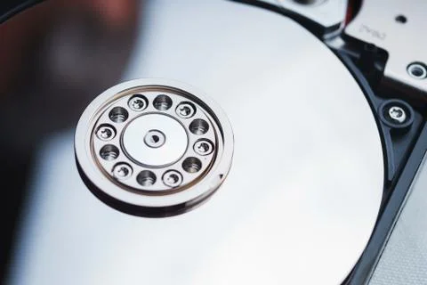 Components for PC. Open hard disk storage. Stock Photos