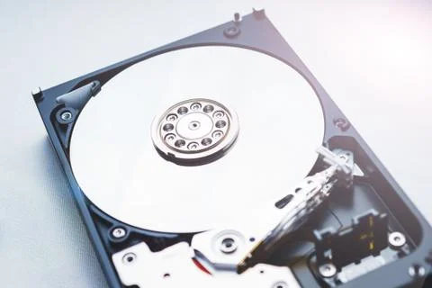 Components for PC. Open hard disk storage. Stock Photos