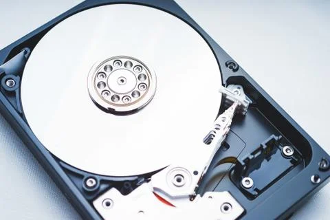 Components for PC. Open hard disk storage. Stock Photos