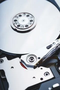 Components for PC. Open hard disk storage. Stock Photos