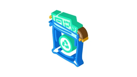 Components plastic bags e waste pollution isometric icon animation Stock Footage 327275447