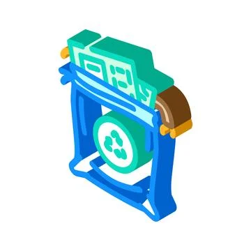 Components plastic bags e waste pollution isometric icon vector illustration Stock Illustration