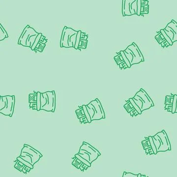 Components plastic bags e waste pollution line seamless pattern Stockillustratie