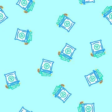 Components plastic bags e waste pollution vector seamless pattern Stockillustratie