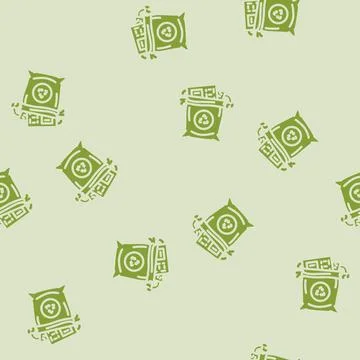 Components plastic bags e waste pollution glyph vector seamless pattern Stock Illustration