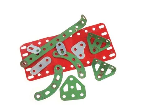 Components used to construct model toys. Stock Photos