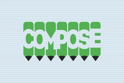 Compose text with Pen symbol creative ideas design Stock Illustration