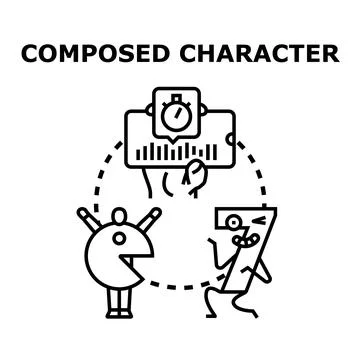 Composed character combining gaming, data and analytics concepts Stock Illustration
