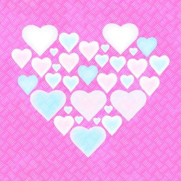 Composed heart on generated diamond metalplate texture Illustrazione stock