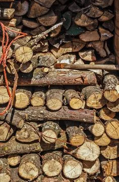 Composed of logs for winter Stock Photos