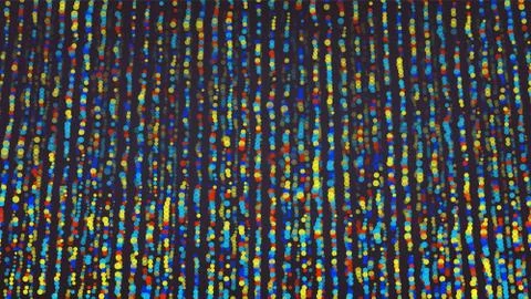 Composed Of Particles. Abstract Graphic Design. Modern Sense Of Science And Illustrazione stock