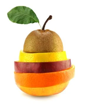 Composed of pear fruit Stock Photos