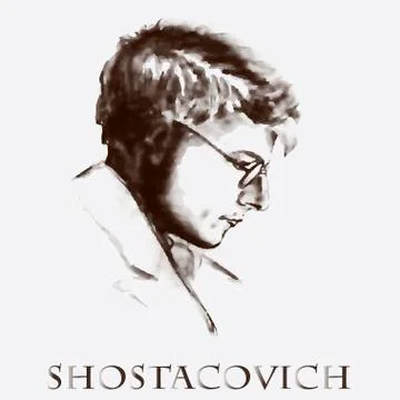 Composer Dmitri Shostakovich. vector portrait Stock Illustration