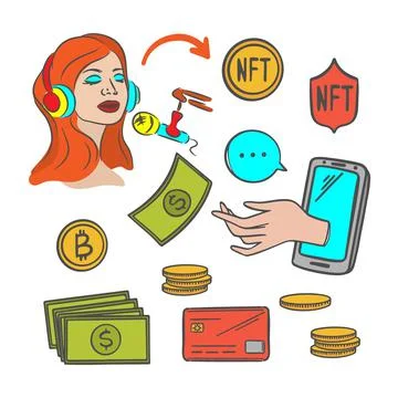 COMPOSER E-commerce Selling Of Art Works For Cryptocurrency Stock Illustration