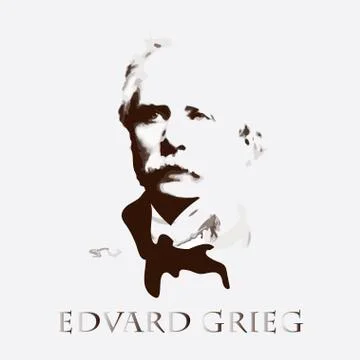 Composer Edvard Grieg. vector portrait Stock Illustration