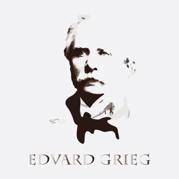 Composer Edvard Grieg. vector portrait Stock Illustration