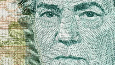 Composer Heitor Villa-Lobos on Brazil vintage banknote tracking Stock Footage 148438381