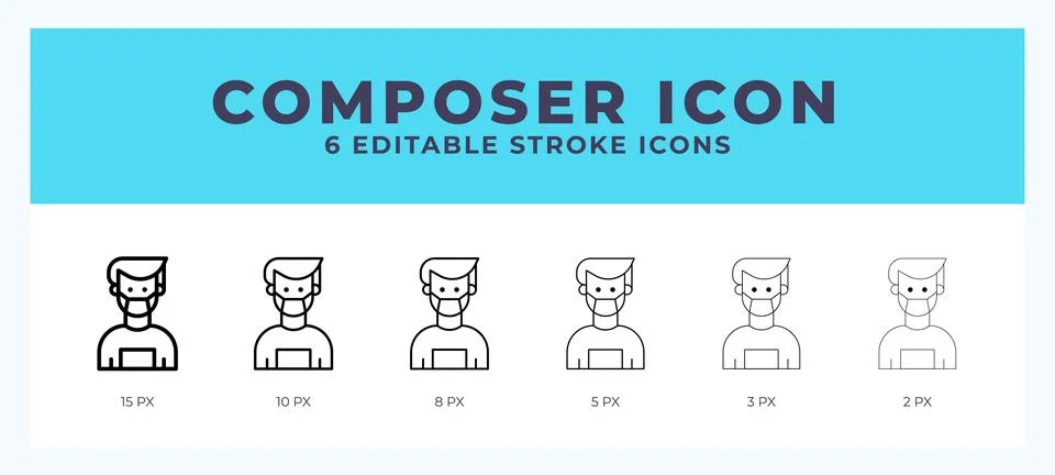 Composer line icon. Vector icon symbol. Logo illustration. Editable line icon Stock Illustration