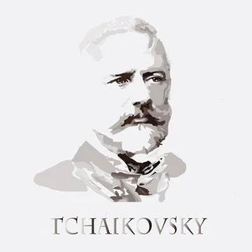 Composer Pyotr Tchaikovsky. vector portrait Stock Illustration