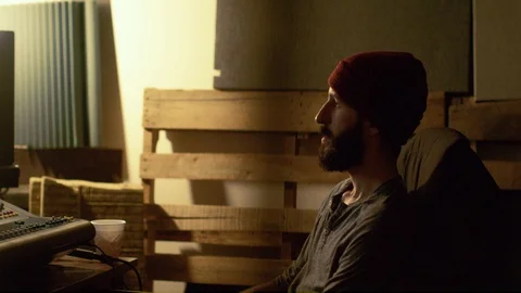 Composer sitting in the studio Stock Footage 109265617