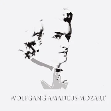 Composer Wolfgang Amadeus Mozart. vector portrait Stock Illustration