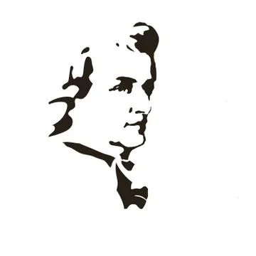 Composer Wolfgang Amadeus Mozart. vector portrait Stock Illustration