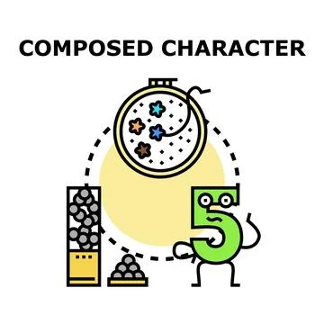 Composing character using different traits symbol Stock Illustration
