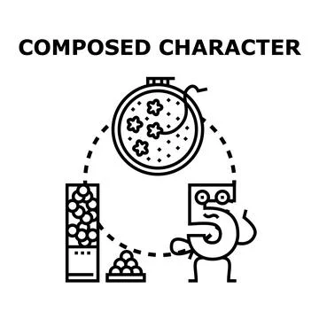 Composing character using different traits symbol Stock Illustration