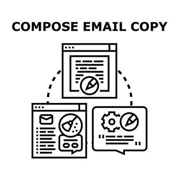 Composing email copy for digital marketing communication Stockillustratie