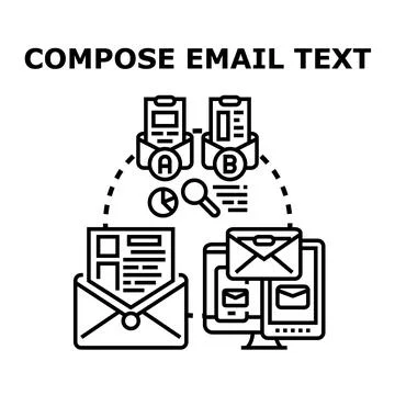 Composing email text for marketing and promotion strategy Stock Illustration