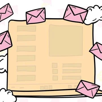 Composing Letter Idea, Listing Text Documents, Presenting Writing Tools, Selling Stock Illustration