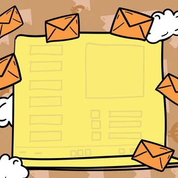 Composing Letter Idea, Listing Text Documents, Presenting Writing Tools, Selling Stock Illustration