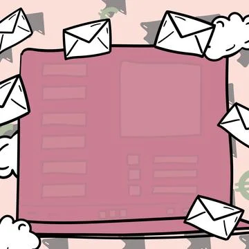 Composing Letter Idea, Listing Text Documents, Presenting Writing Tools, Selling Stock Illustration