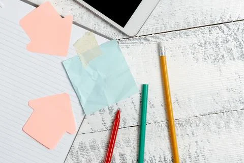 Composing Letter Idea, Listing Text Documents, Drafting Handwriten Article Stock Photos