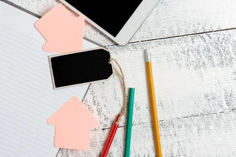 Composing Letter Idea, Listing Text Documents, Drafting Handwriten Article Foto stock