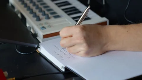 Composing Music with MIDI Keyboard and Handwritten Notes Видео 322558350