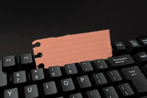 Composing New Screen Title Ideas, Typing Play Script Concepts, Creating Safe Foto stock