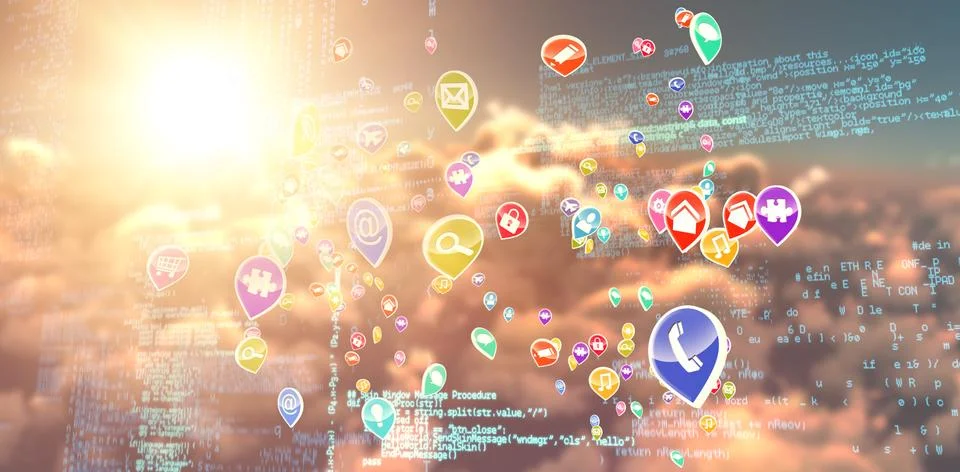 Composite 3d image of blue codes Stock Photos