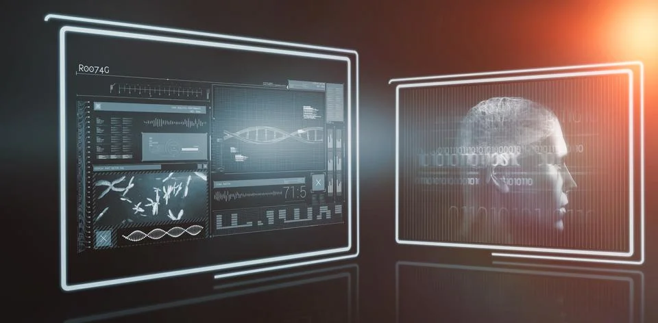 Composite 3d image of different interface Fotos Stock