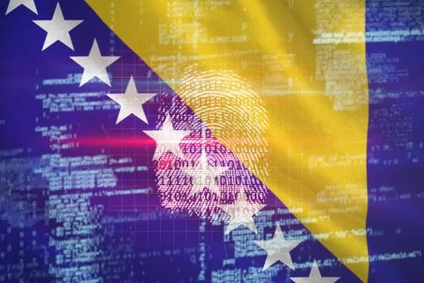 Composite 3d image of digital security finger  scan Stock Photos