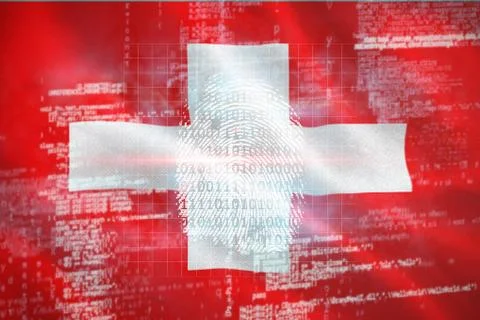 Composite 3d image of digital security finger  scan Stock Photos