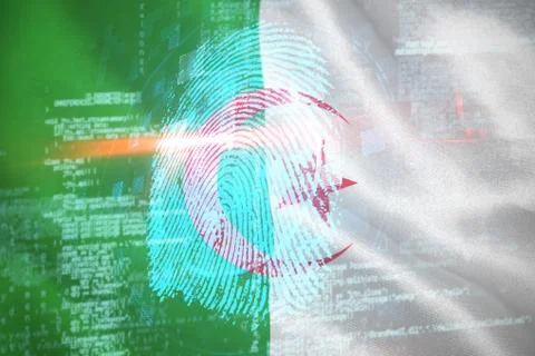 Composite 3d image of digital security finger  scan Stock Photos