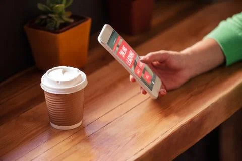 Composite 3d image of digitally generated image of online education interface on Fotos Stock