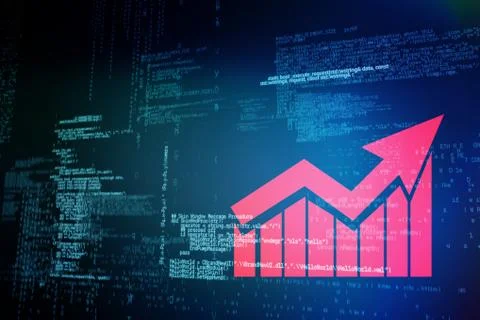 Composite 3d image of graph and arrow Illustrazione stock